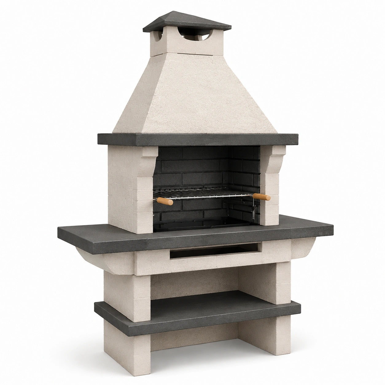 Barbecue in cemento con griglia in acciaio inox