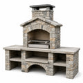 Barbecue in pietra naturale con griglia in acciaio inox