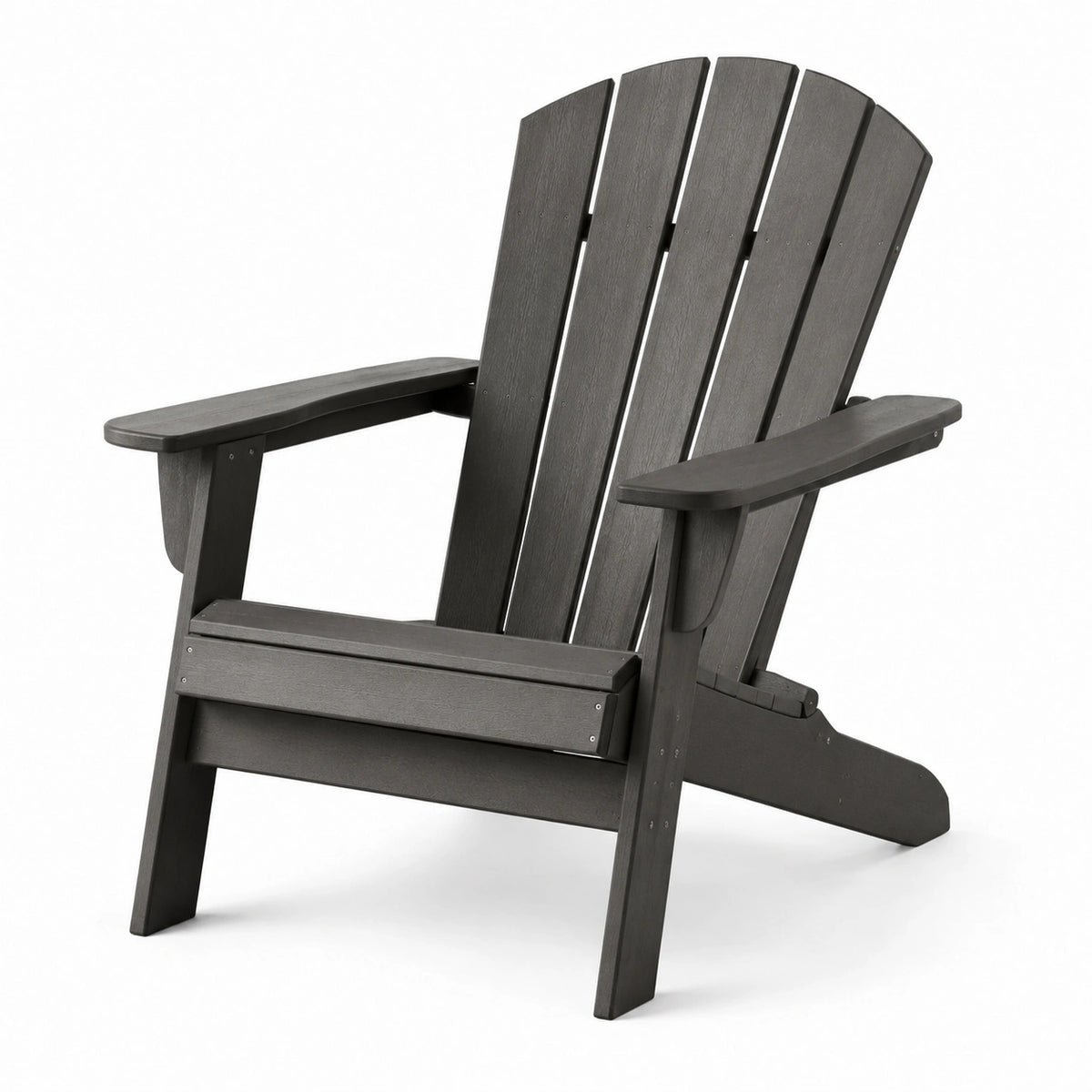 Sedia Adirondack in Plastica Grigia 88x74x96 cm