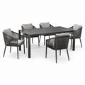 Set da pranzo in alluminio e corda di poliestere nero e grigio