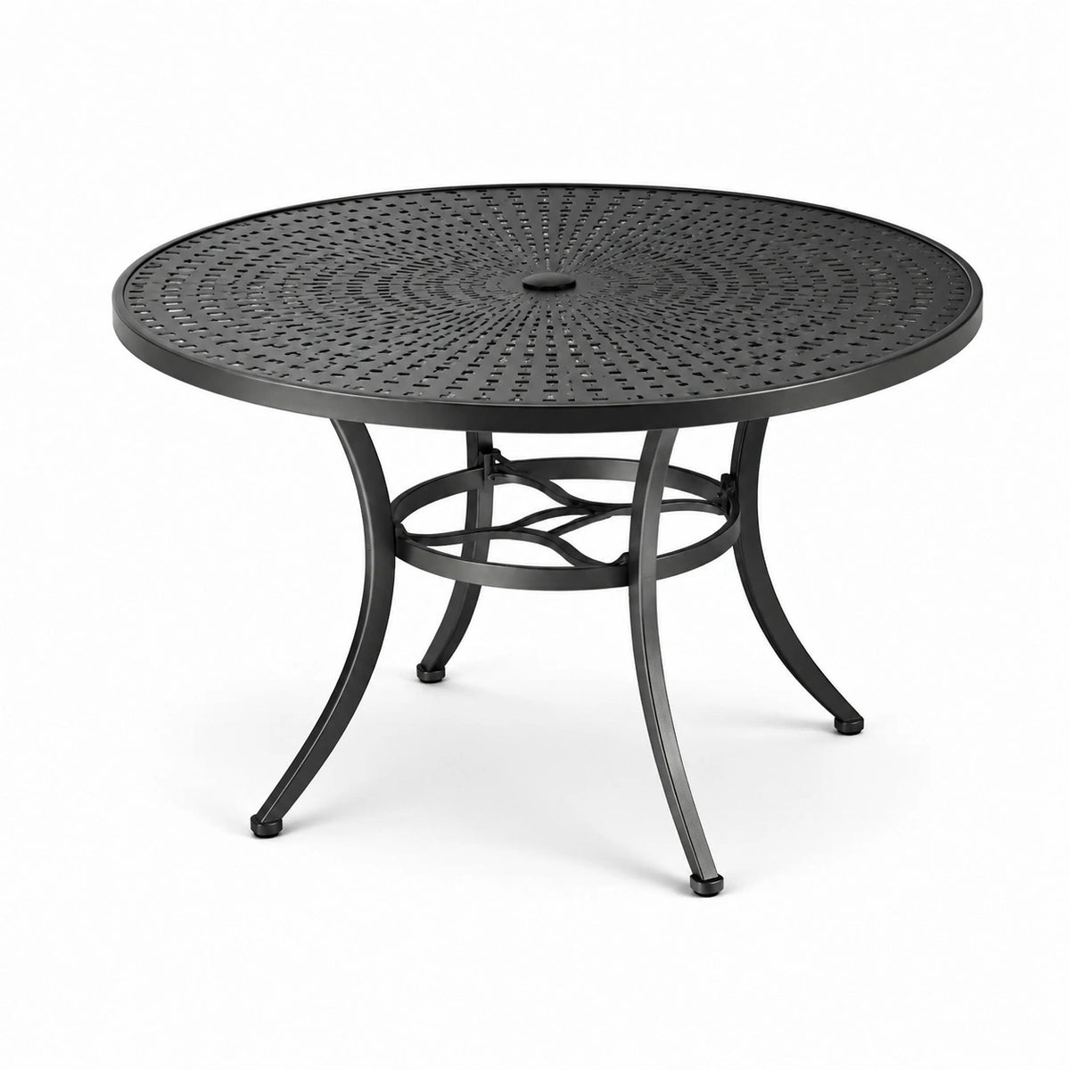 Tavolo rotondo in metallo nero diametro 120 cm