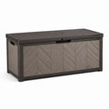 Baule da giardino in plastica 120x60x50 cm grigio/marrone