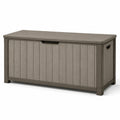Baule da giardino in plastica 120x45x57 cm grigio