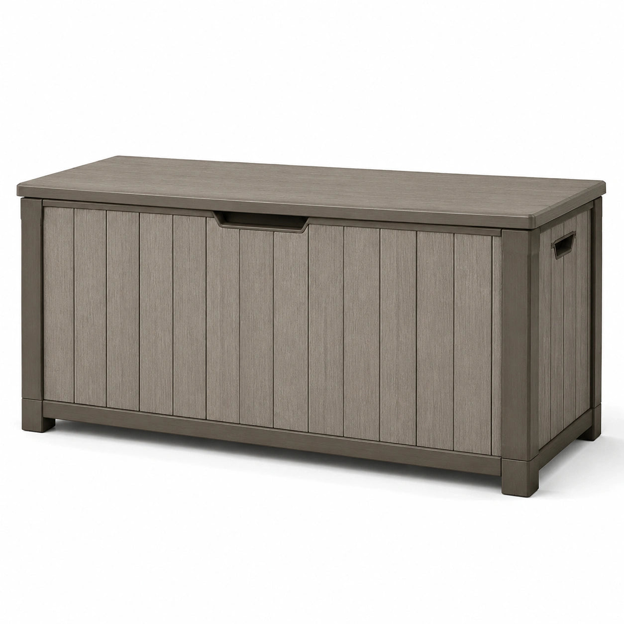 Baule da giardino in plastica 120x45x57 cm grigio