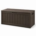 Baule da giardino in plastica marrone, 150 cm x 70 cm x 60 cm