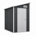 Capanno da giardino in acciaio verniciato 236x160x173 cm grigio e nero