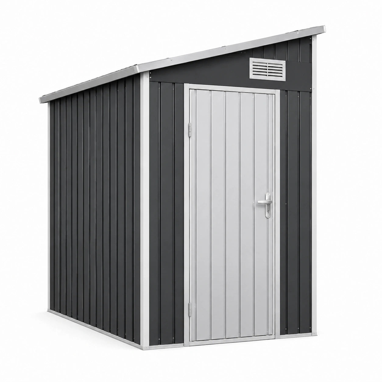 Capanno da giardino in acciaio verniciato 236x160x173 cm grigio e nero