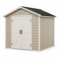 Casetta da giardino in resina beige e nera 213x218x226 cm
