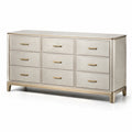 Cassettiera a 9 Cassetti in MDF e Metallo Beige