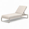 Lettino prendisole in metallo con cuscino reclinabile beige