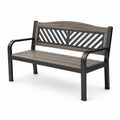Panchina in legno di acacia e metallo 122 cm marrone e nero