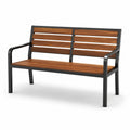 Panchina da esterno in legno e metallo marrone/nero 120x63x82 cm