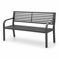 Panchina da giardino in metallo nero 125x62x80 cm