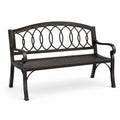 Panchina da giardino in alluminio nero 127 cm