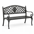 Panchina per esterno in metallo nero 128x50x85 cm