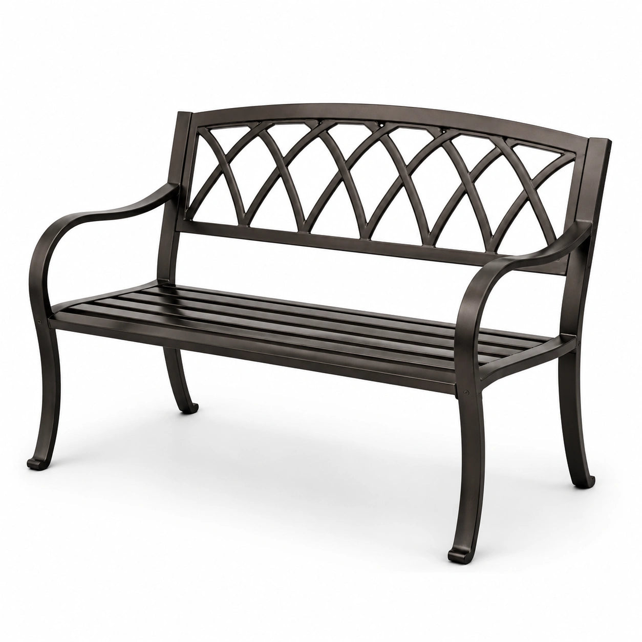 Panchina in metallo nero per esterni 125 cm